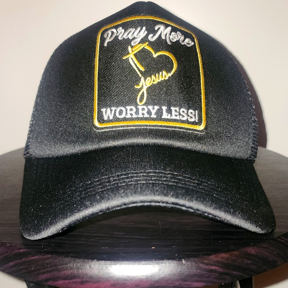 Black Pray More Jesus Hat